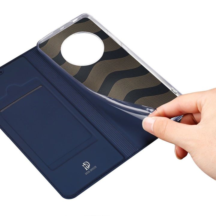 Skin Pro dėklas Honor Magic5 flip cover card wallet stand blue