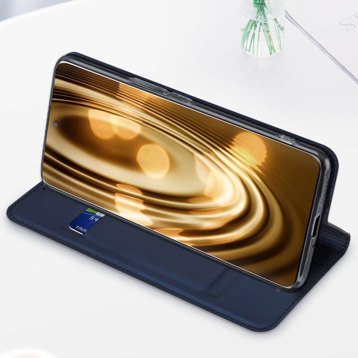 Skin Pro dėklas Honor Magic5 flip cover card wallet stand blue