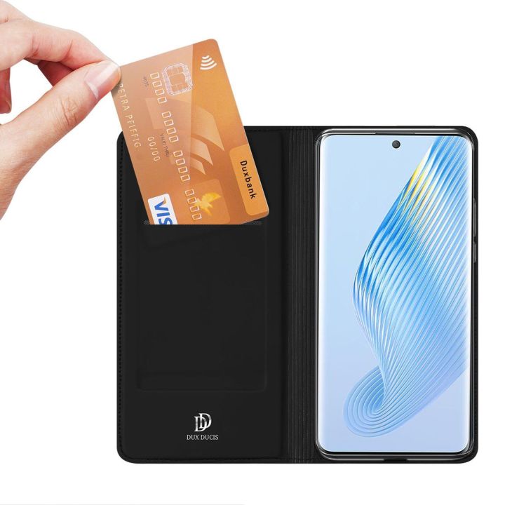 Skin Pro dėklas Honor Magic5 flip cover card wallet stand black