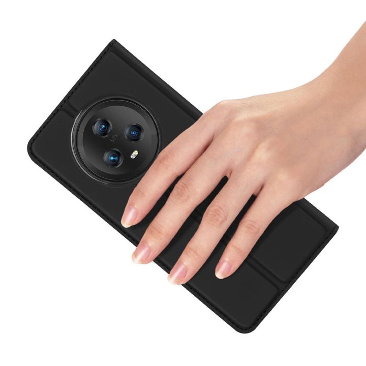 Skin Pro dėklas Honor Magic5 flip cover card wallet stand black