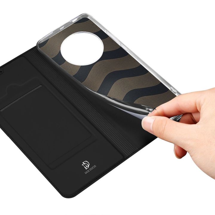 Skin Pro dėklas Honor Magic5 flip cover card wallet stand black