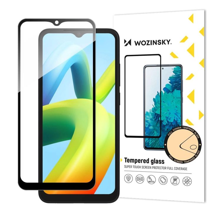Full Glue grūdintas stiklas Xiaomi Redmi A2 / Redmi A1 9H viso ekrano grūdintas stiklas su juodu rėmeliu