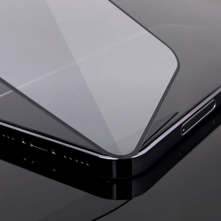 visiškai lipnus grūdintas stiklas Realme GT Neo 5 / Realme GT3 9H visam ekranui su juodu rėmeliu