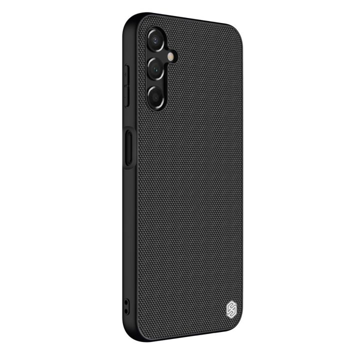 Nillkin tekstūruotas dėklas Samsung Galaxy A14 5G / Galaxy A14 sustiprintas nailoninis dėklas, juodas