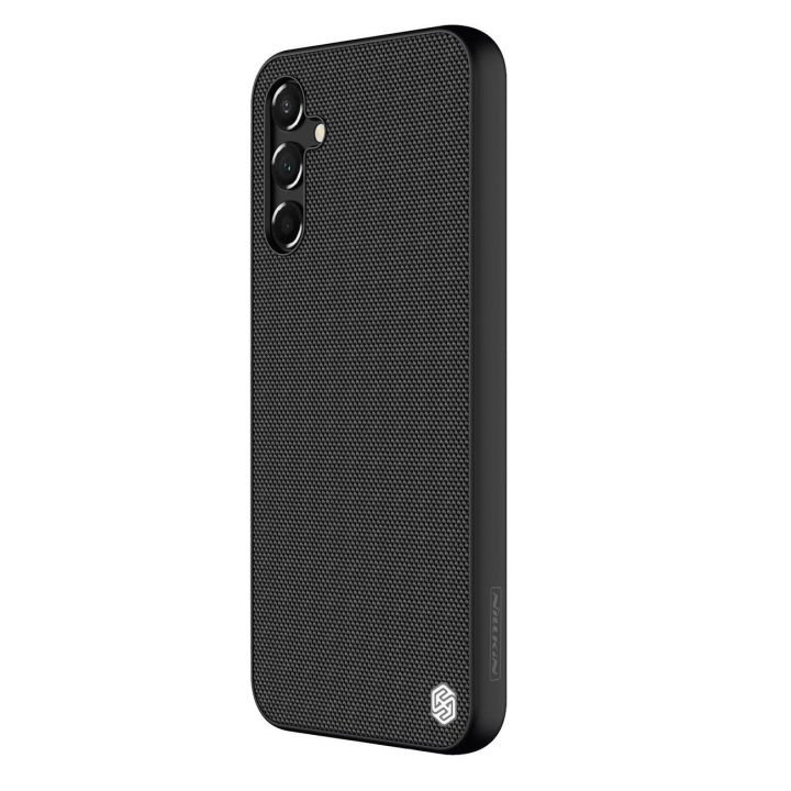 Nillkin tekstūruotas dėklas Samsung Galaxy A14 5G / Galaxy A14 sustiprintas nailoninis dėklas, juodas