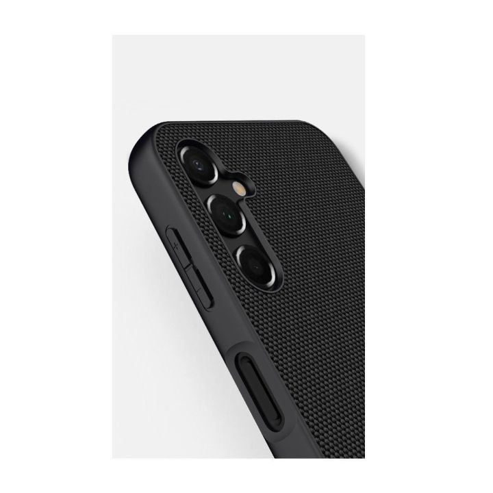 Nillkin tekstūruotas dėklas Samsung Galaxy A14 5G / Galaxy A14 sustiprintas nailoninis dėklas, juodas