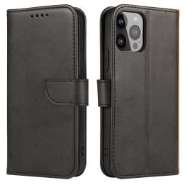 Magnetinis dėklas Realme GT Neo 5 / Realme GT3 apverčiamojo dangtelio piniginės stovas juodas