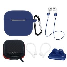 AirPods 3 silikoninių dėklų rinkinys + dėklas / ausų spaustukas / kaklo dirželis / laikrodžio dirželio laikiklis / karabinas - m
