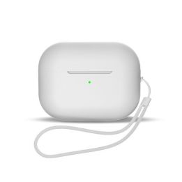 Silikoninis dėklas AirPods 1 / AirPods 2 + riešo dirželis - baltas
