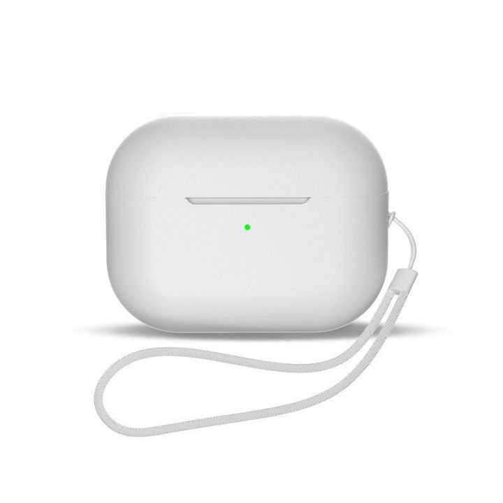 Silikoninis dėklas AirPods 1 / AirPods 2 + riešo dirželis - baltas