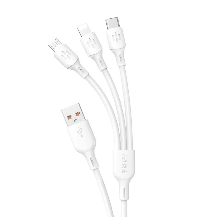Kabelis L8A C / micro USB / Lightning 480Mb/s 1,2 m - baltas