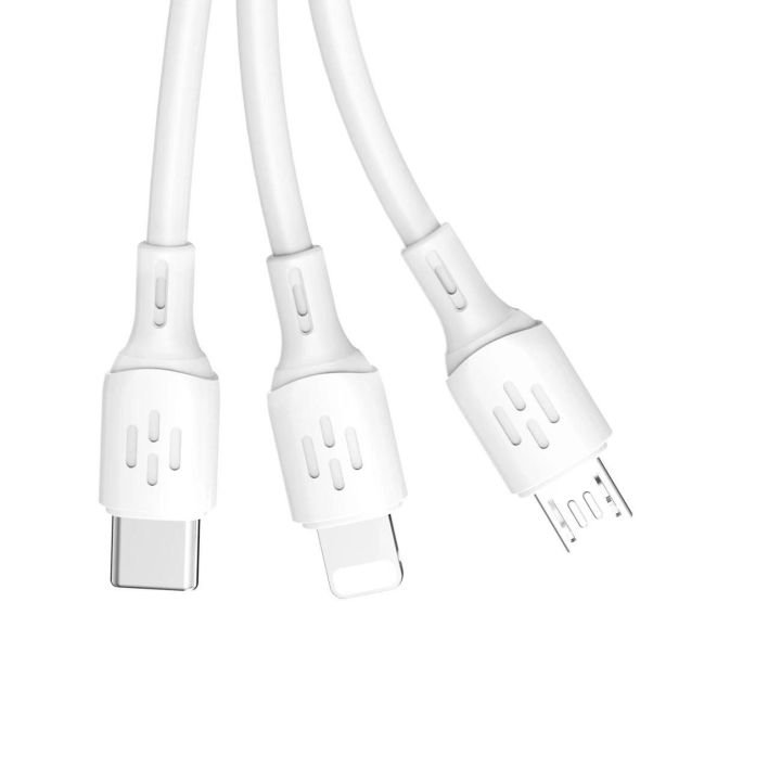 Kabelis L8A C / micro USB / Lightning 480Mb/s 1,2 m - baltas