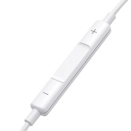 Laidinės mini jack ausinės su nuotolinio valdymo pulteliu JR-EW01 - baltos spalvos