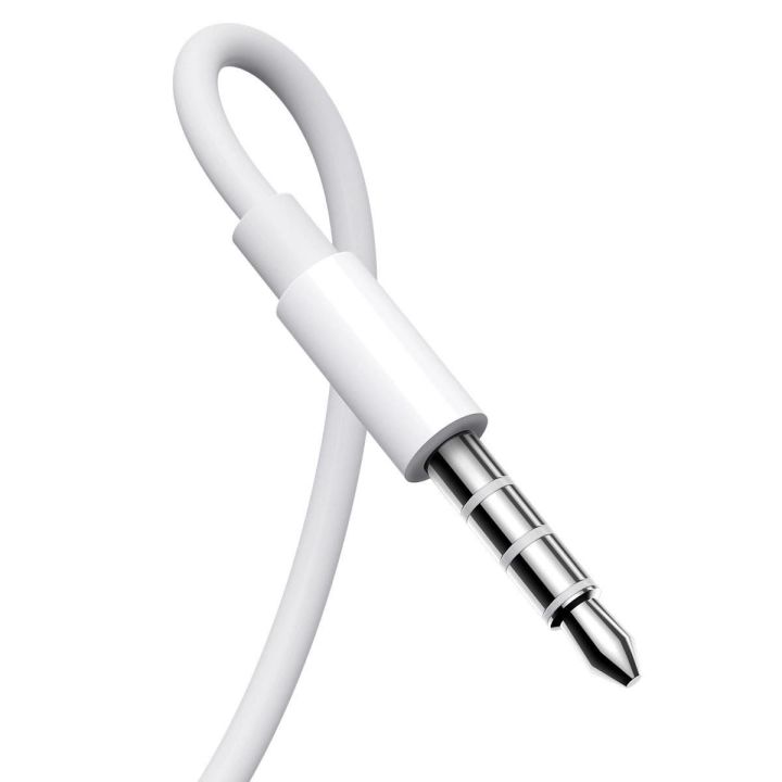 Laidinės mini jack ausinės su nuotolinio valdymo pulteliu JR-EW01 - baltos spalvos