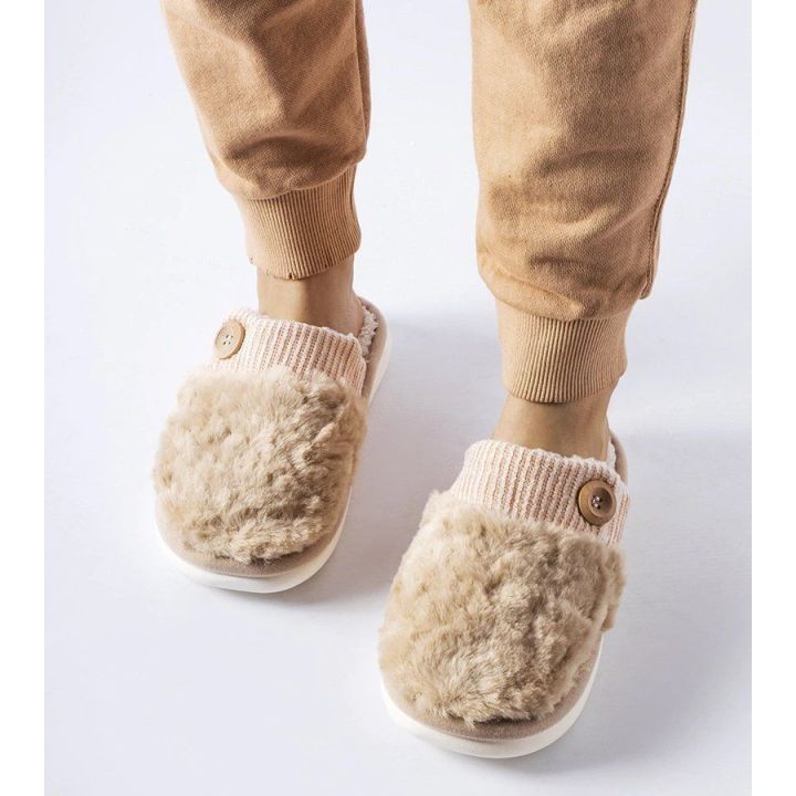 Lakeland smėlio spalvos šilti šlepetės