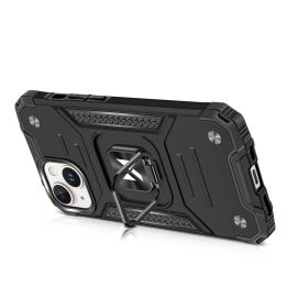 Šarvuotas dėklas su pirštų laikikliu iPhone 15 Plus Ring Armor - rožinis auksas