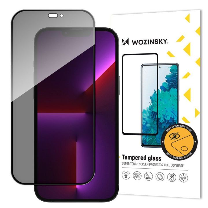 Privatumo stiklas su iPhone 15 Plus šnipinėjimo filtru privatumo stiklas - juodas