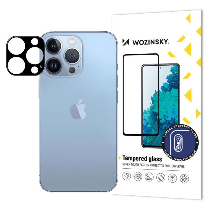 9H grūdintas stiklas iPhone 15 Pro Full Camera Glass - juodas