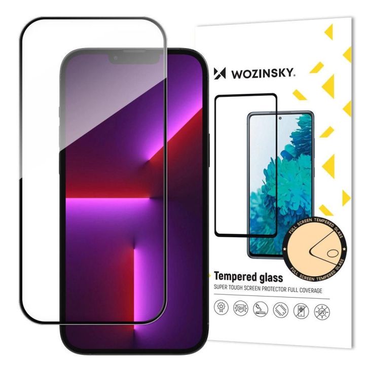 Case Friendly Full Glue viso ekrano grūdintas stiklas su rėmeliu iPhone 15 Pro - juodas