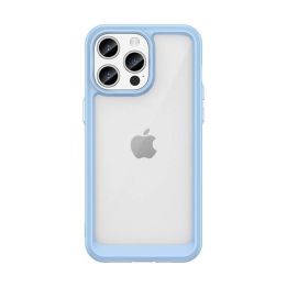 Sustiprintas dėklas su lanksčiu rėmeliu iPhone 15 Pro Max Outer Space - mėlynas