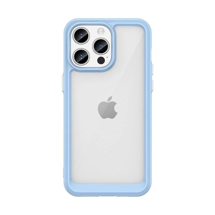 Sustiprintas dėklas su lanksčiu rėmeliu iPhone 15 Pro Max Outer Space - mėlynas