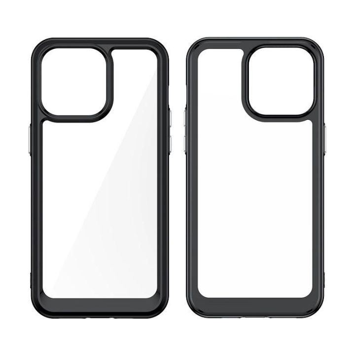 Sustiprintas dėklas su lanksčiu rėmeliu iPhone 15 Outer Space - raudonas