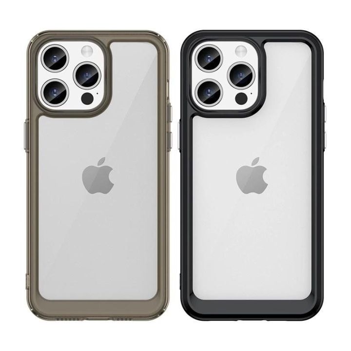 Sustiprintas dėklas su lanksčiu rėmeliu iPhone 15 Outer Space - raudonas