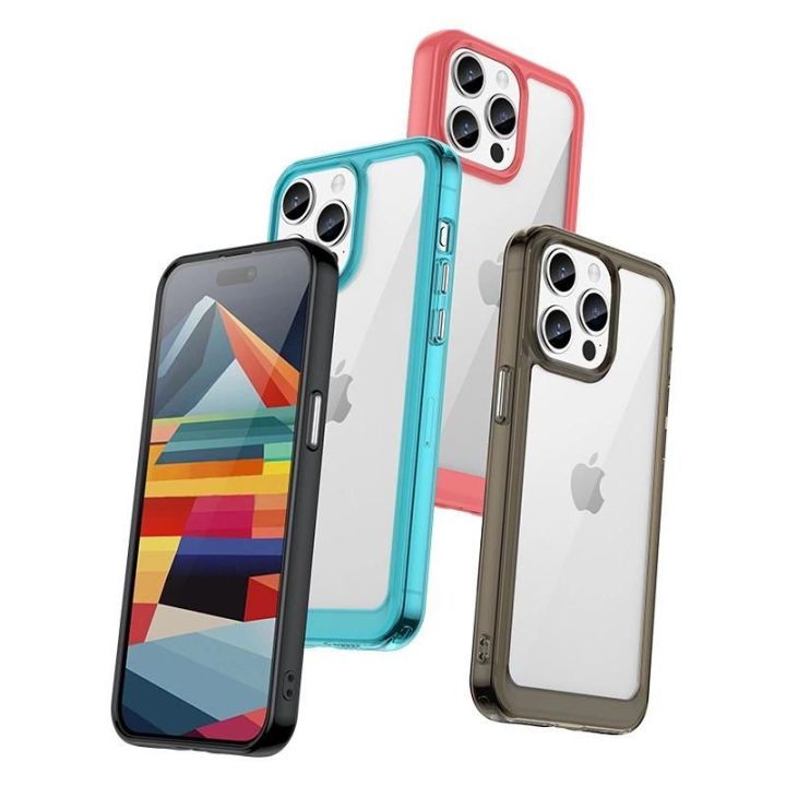 Sustiprintas dėklas su lanksčiu rėmeliu iPhone 15 Outer Space - mėlynas