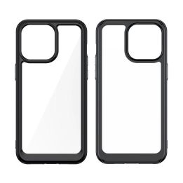 Sustiprintas dėklas su lanksčiu rėmeliu iPhone 15 Pro Outer Space - juodas