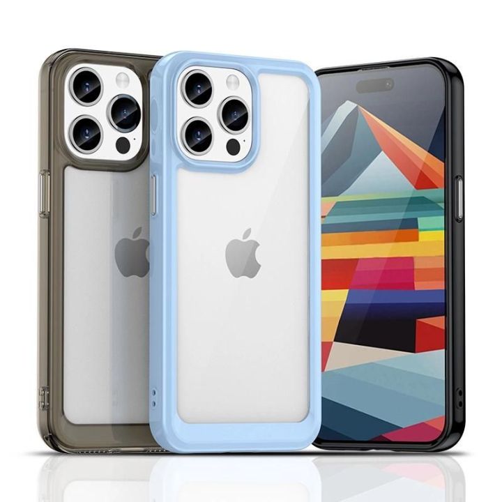 Sustiprintas dėklas su lanksčiu rėmeliu iPhone 15 Pro Outer Space - juodas