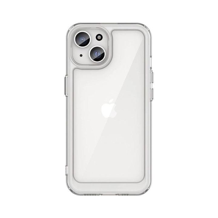 Sustiprintas dėklas su lanksčiu rėmeliu iPhone 15 Plus Outer Space - skaidrus