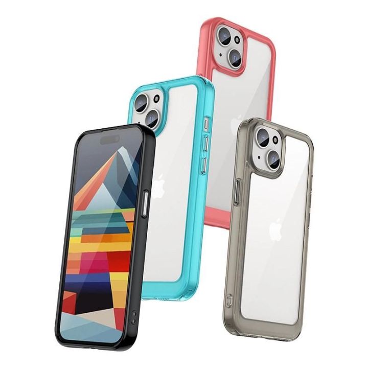 Sustiprintas dėklas su lanksčiu rėmeliu iPhone 15 Plus Outer Space - mėlynas