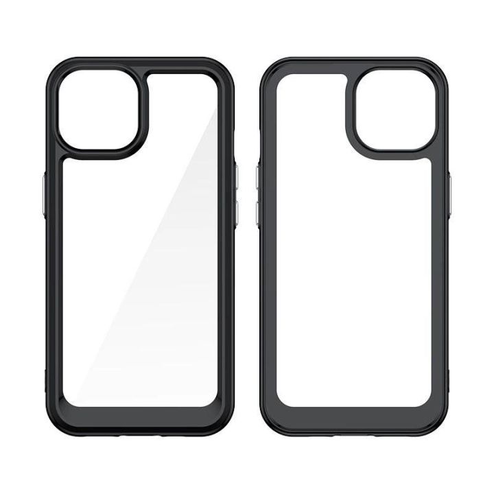 Sustiprintas dėklas su lanksčiu rėmeliu iPhone 15 Plus Outer Space - mėlynas