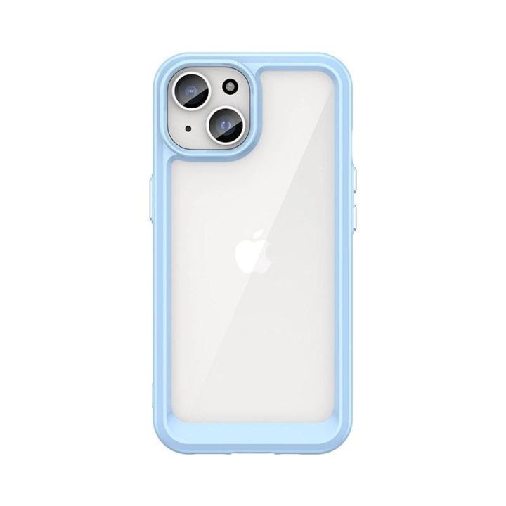 Sustiprintas dėklas su lanksčiu rėmeliu iPhone 15 Plus Outer Space - mėlynas