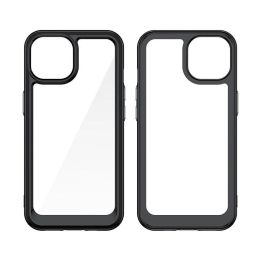 Sustiprintas dėklas su lanksčiu rėmeliu iPhone 15 Plus Outer Space - juodas