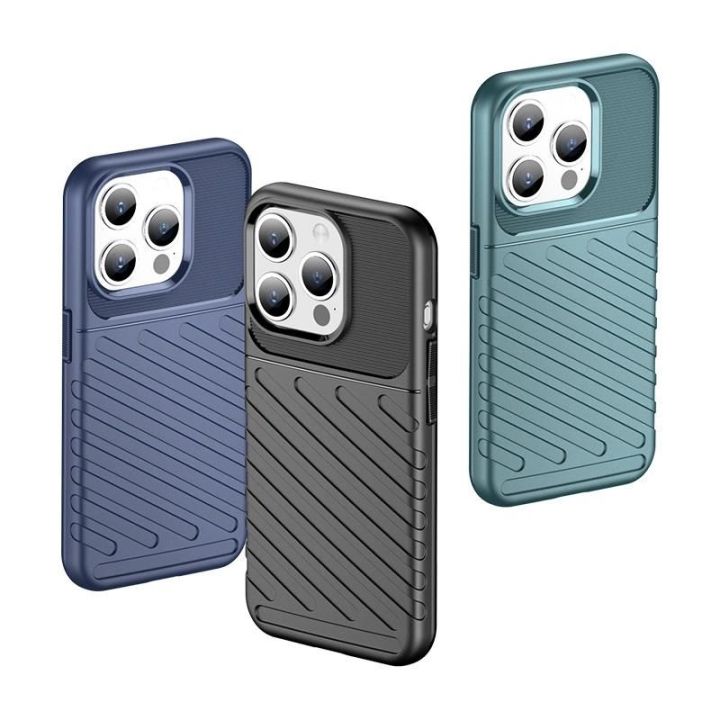 Šarvuotas iPhone 15 Pro Thunder dėklas - mėlynas