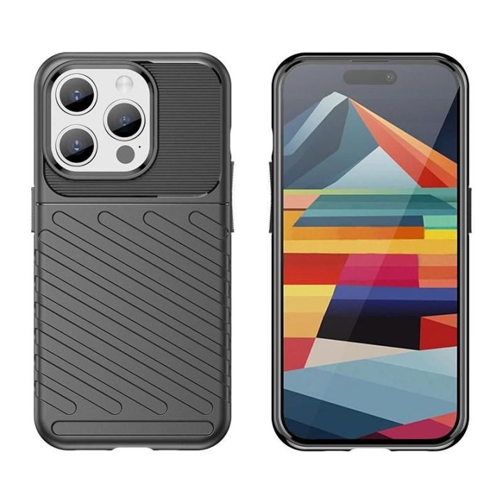 Šarvuotas iPhone 15 Pro Thunder dėklas - mėlynas