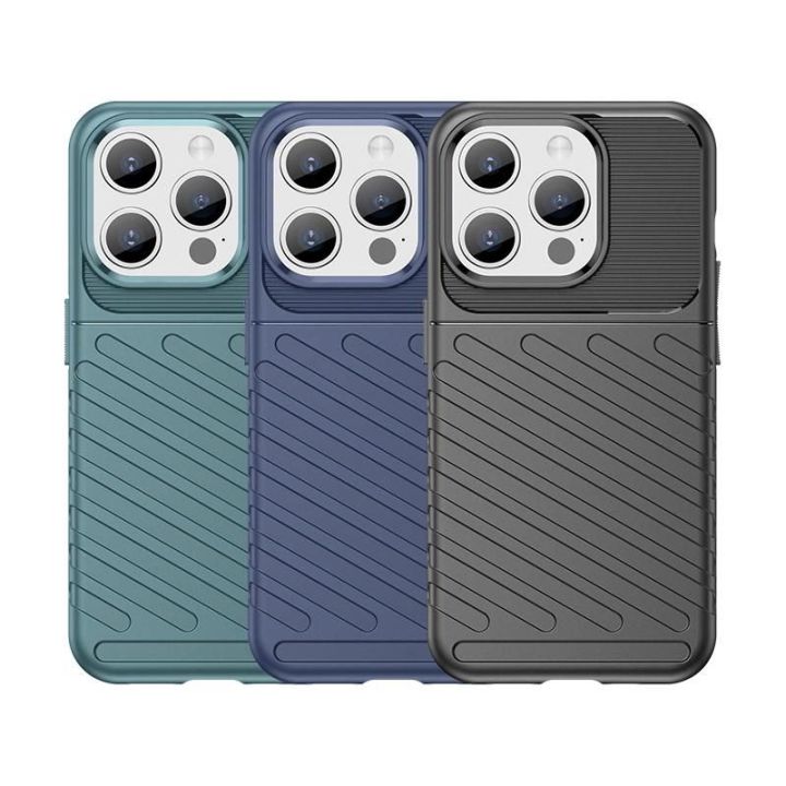 Šarvuotas iPhone 15 Pro Thunder dėklas - mėlynas