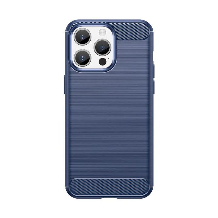 Lankstus anglies rašto dėklas iPhone 15 Pro Max Carbon Case - mėlynas