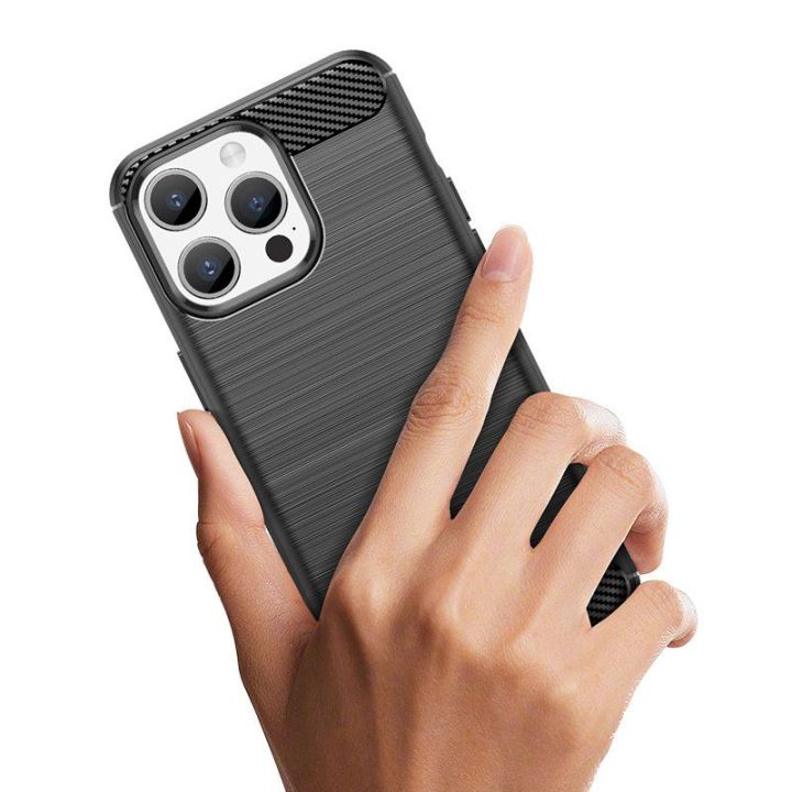 Lankstus anglies rašto dėklas iPhone 15 Pro Max Carbon Case - mėlynas