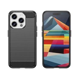 Lankstus anglies rašto dėklas iPhone 15 Pro Carbon Case - juodas