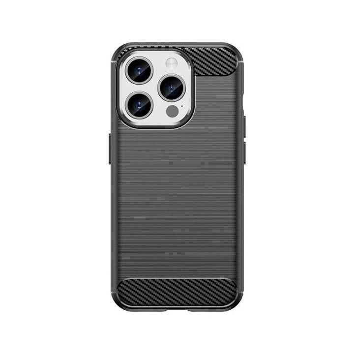 Lankstus anglies rašto dėklas iPhone 15 Pro Carbon Case - juodas