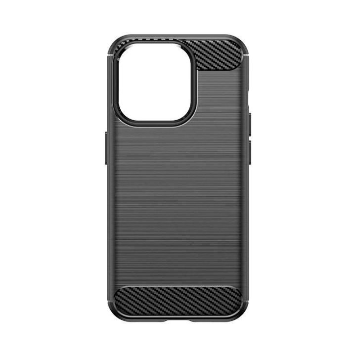 Lankstus anglies rašto dėklas iPhone 15 Pro Carbon Case - juodas