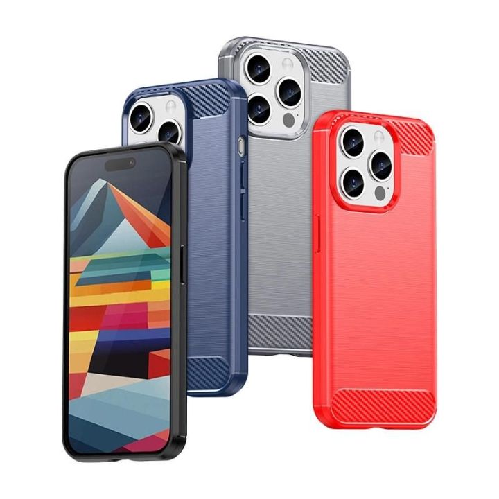 Lankstus anglies rašto dėklas iPhone 15 Pro Carbon Case - juodas