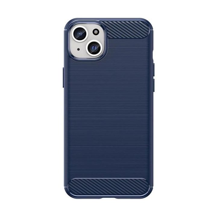 Lankstus iPhone 15 Plus anglies dygsnio dėklas, skirtas Carbon Case - mėlynas