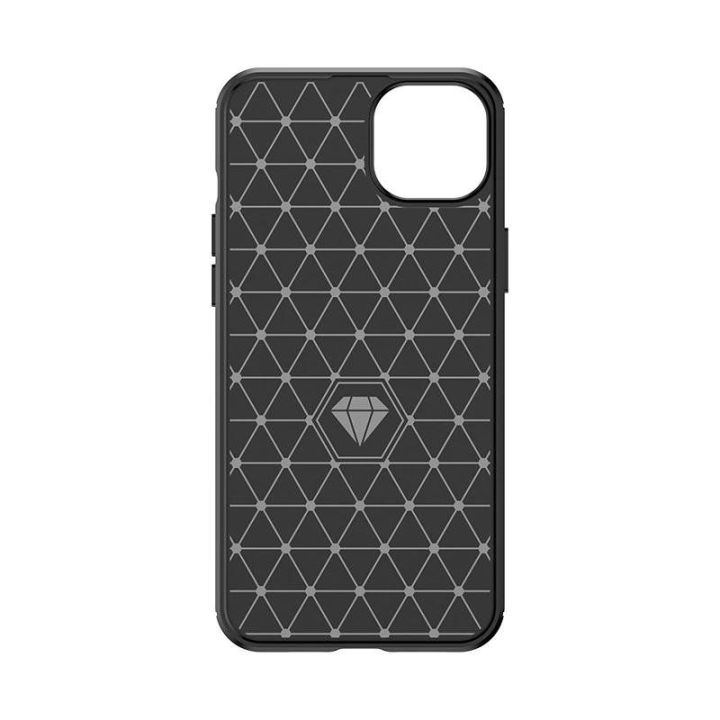 Lankstus iPhone 15 Plus anglies dygsnio dėklas, skirtas Carbon Case - mėlynas