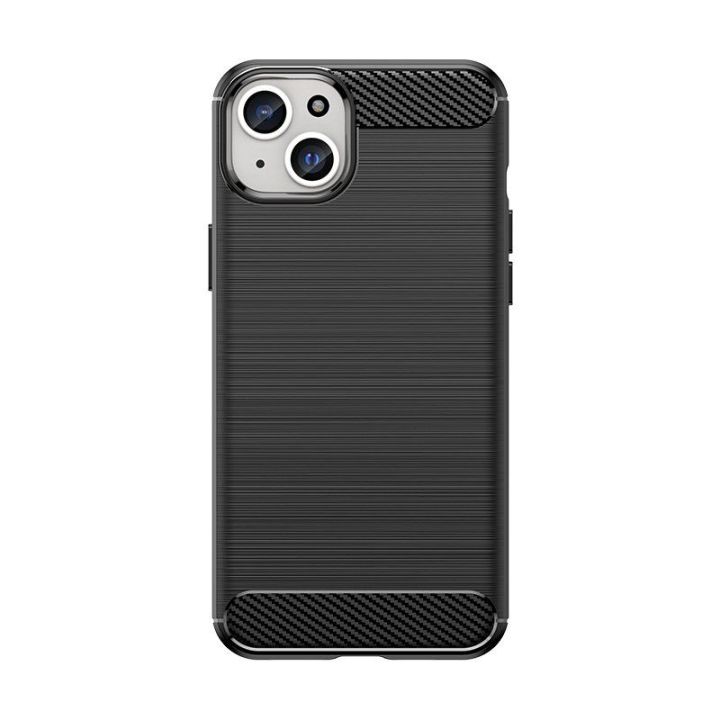 Lankstus iPhone 15 Plus anglies dygsnio dėklas, skirtas Carbon Case - juodas