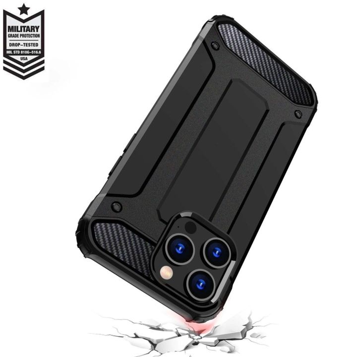 Šarvuotas dėklas iPhone 15 Pro Hybrid Armor - mėlynas
