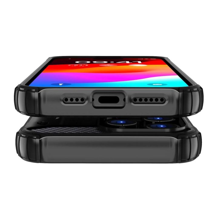 Šarvuotas dėklas iPhone 15 Pro Hybrid Armor - mėlynas