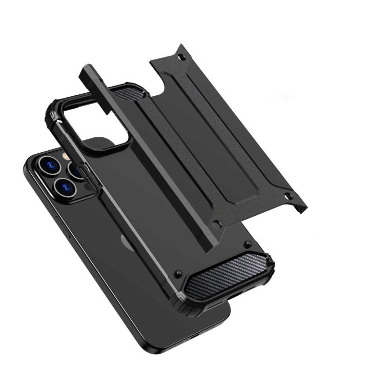 Šarvuotas dėklas iPhone 15 Pro Hybrid Armor - mėlynas